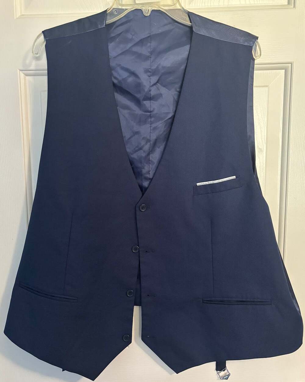 Mens Suit Vest 4XL Dress Pants 4XL Navy Blue 2 Piece Set Wedding Formal Big Tall